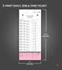 Daily Time and Job Ticket (3-part) (Form #JT-12-PSG / DSA-126 A/B) - Measurements