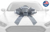 Silver 30" Giant Car Bow with Supreme Hold Suction Cup - Non Magnetic - Won't Scratch & Keeps a Better Hold