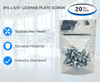 License Plate Screws - Slotted Hex Head - American (20 per box) - Bullet Points