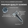 License Plate Screws - Slotted Hex Head - Metric (20 per box) - Premium-Quality Screws
