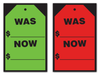 Hang Tag Style Window Stickers - Was Now Price (12 Per Pack of One Color)