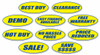 Oval Slogan Car Window Stickers (Blue on Yellow) (12 per pack)