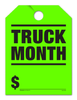 Truck Month - Fluorescent Jumbo Mirror Hang Tags - 5 Color Options (50 per pack) (Green)