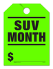 SUV Month - Fluorescent Jumbo Mirror Hang Tags - 5 Color Options (50 per pack) (Green)