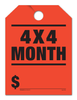 4x4 Month - Fluorescent Jumbo Mirror Hang Tags - 5 Color Options (50 per pack) (Orange)