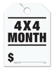 4x4 Month - Fluorescent Jumbo Mirror Hang Tags - 5 Color Options (50 per pack) (White)