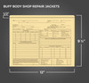 Heavy Duty Body Shop Repair Jackets - Buff Envelopes (100 per pack) - Measurements