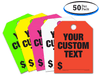 Custom Text Car Mirror Hang Tags - With Your Text - 5 Color Options (50 per pack)