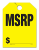 MSRP - Fluorescent Yellow Jumbo Mirror Hang Tags - 5 Color Options (50 per pack)