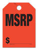 MSRP - Fluorescent Orange Jumbo Mirror Hang Tags - 5 Color Options (50 per pack)