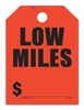 Low Miles - Fluorescent Orange Jumbo Mirror Hang Tags - 5 Color Options (50 per pack)