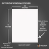 Outdoor Blank White Addendum - Exterior Car Window Stickers - Measurement Information