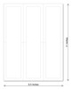 Kleer-Bak Blank White Laser Forms - Window Stickers (50 Sheets Per Pack) - 2.8" x 11" (3 up on 8.5" x 11" sheet)