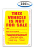 Kleer-Bak This Vehicle Is Not For Sale Stickers (250 per pack)