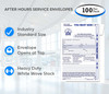 After Hours Service Envelopes - Night Drop Off Forms - One Customer Signature Line - Bullet Points
