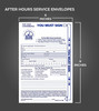 After Hours Service Envelopes - Night Drop Off Forms - One Customer Signature Line - Measurements