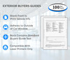 Exterior Self-Adhesive Buyers Guides - Blank Front - Text on Back - Outside / Outdoor (100 per pack) - Bullet Points