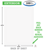 Custom Printed Outdoor Window Stickers - Exterior Car Labels - 8.5" x 11" - Back Adhesive Border (100 sheets per pack)