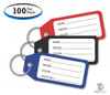 Economical Plastic Key Tags (Black, Blue, or Red) (100 Per Pack)
