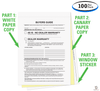 3-Part Combo Buyers Guide - Paper File Copies and Window Sticker (100 Per Pack)