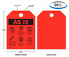 Fluorescent Red/Orange As Is - No Warranty - Car Mirror Hang Tags (50 Per Pack) - Measurements