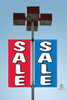 Pole Double Banner Flag Kit (Sale / Red and Blue) (Two 3 Feet x 8 Feet Banners)