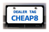 Tag Sample - Frame Style Demo Dealer Tag License Plate Holder - Neoprene Rubber