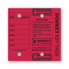 Red Donkey Key Tags (Laminated Self-Protecting Dealer Key Tags) (125 Per Box with Metal Rings)