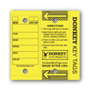 Yellow Donkey Key Tags (Laminated Self-Protecting Dealer Key Tags) (125 Per Box with Metal Rings)