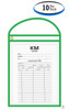 Green Neon Stitched Work Order Job Ticket Holders (10 Per Pack)