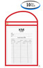 Red Neon Stitched Work Order Job Ticket Holders (10 Per Pack)