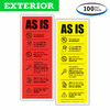 As Is No Warranty - Half-Sheet Exterior Window Stickers (100 Pack)