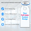 Mini Custom Printed Hang Tags - Full Color (40 Per Pack) - 3"x 7" Bullet Points