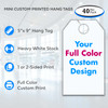 Mini Custom Printed Hang Tags - Full Color (40 Per Pack) - 5"x 9" Bullet Points