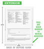 Exterior Buyers Guide - Massachusetts - Lemon Law Return Rights Window Stickers (100 Pack) - Measurements