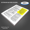 Exterior Buyers Guide - Massachusetts - Lemon Law Return Rights Window Stickers (100 Pack) - Ideal For Busy Car Dealerships