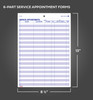 6-Part Service Appointment Forms - Weekly Route Sheets (50 Per Pack) - Measurements
