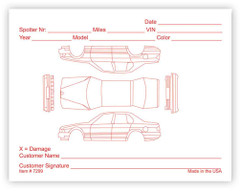 Red Alert Form (500-pack) vehicle damage report