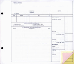 Vehicle Invoice (Form # VI-131N) (100 pack)