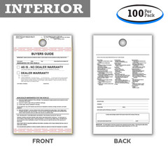 2-Part Hanging Buyers Guide With Adhesive - As Is / Warranty (100 per pack)