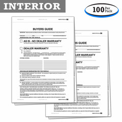 2-Part Combo Buyers Guide - Paper Copy and Window Sticker (100 Per Pack)