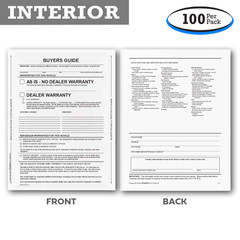 1-Part Self-Adhesive Buyers Guide - As Is / Warranty With Lines (100 per pack)