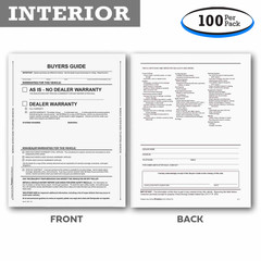 1-Part Self-Adhesive Buyers Guide - As Is / Warranty - No Lines (100 per pack)