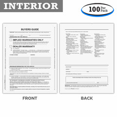 1-Part Self-Adhesive Buyers Guide - Implied Warranty With Lines (100 per pack)