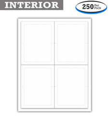 Plain White Addendum Window Stickers - Adhesive - 8-1/2" x 11" (Four 4-1/4" x 5-1/2" stickers) (250 sheets per pack)