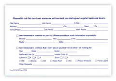 Customer Lead Cards (100 per pack)