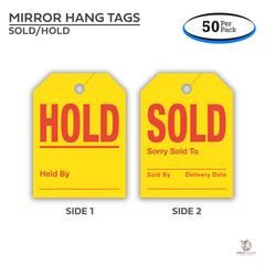 Jumbo Mirror Hang Tags (SOLD / HOLD) (Yellow) (Form # 280-SH) (50 per pack)