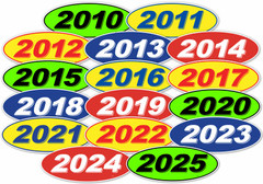 Oval Model Years Window Stickers