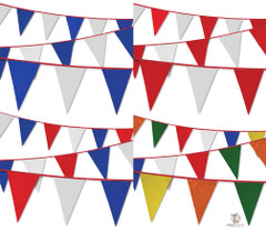 Triangle Pennants Streamers (105' long) (4 styles)