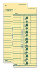Time Clock Cards (2-sided) (Form #TC-292) (3-1/2" x 9") (Green) (250 per pack)